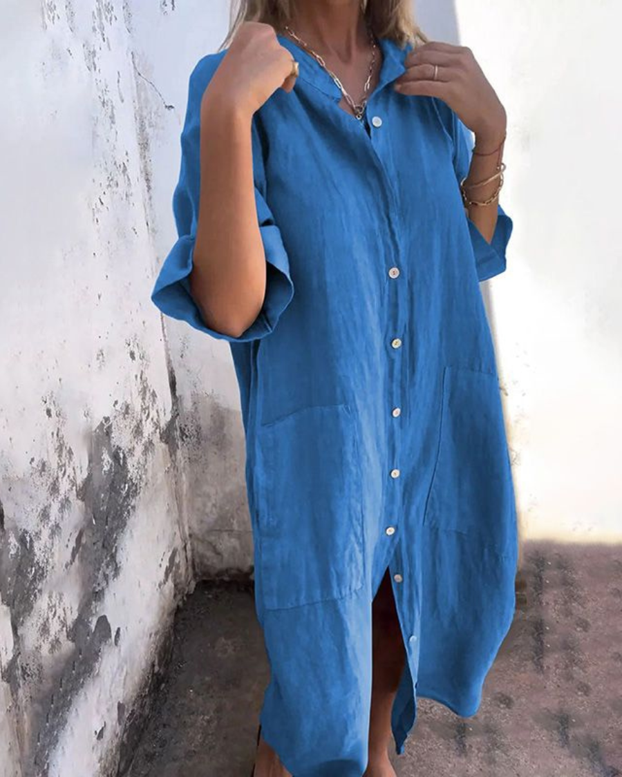 MEIVA | Cotton Linen Shirt Long Dress