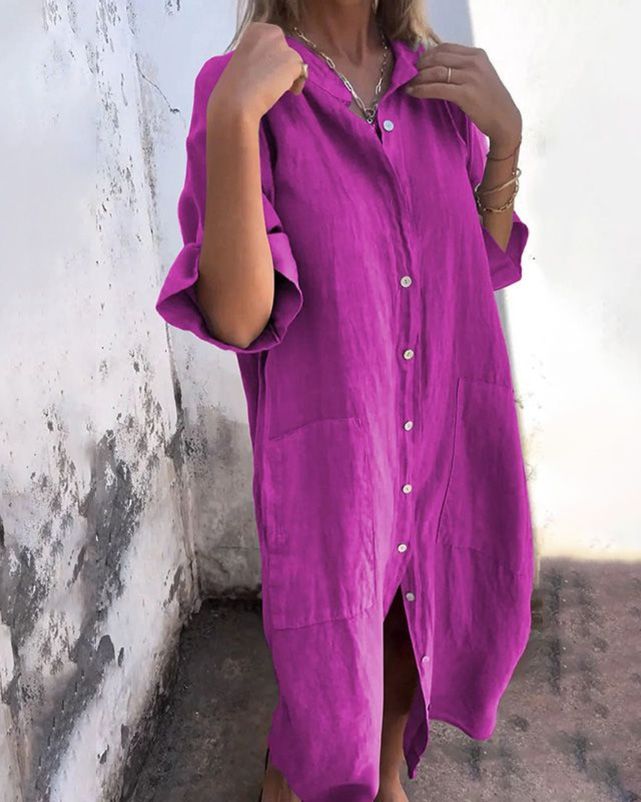 MEIVA | Cotton Linen Shirt Long Dress