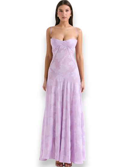 Amara Blossom Green Floral Vintage Gown