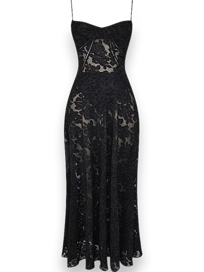 Amara Blossom Black Floral Vintage Gown