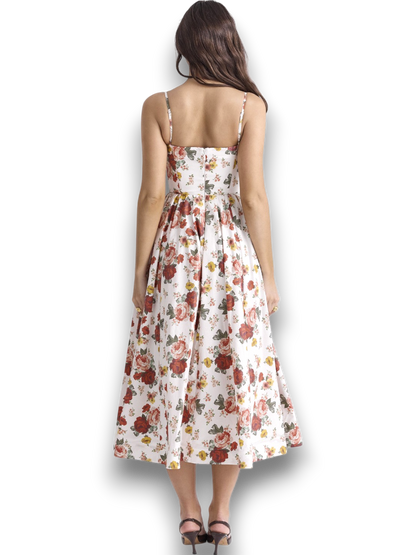 Clara Vintage Floral Italian Maxi Dress