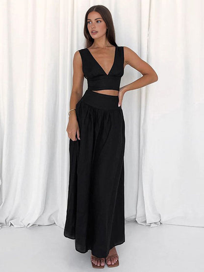 Kaia V-Neck Skirt Set