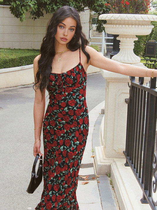 Elara Floral Elegance Cami Long Dress