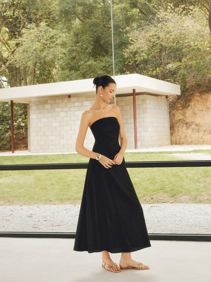 Elara Linen Blend Maxi Dress