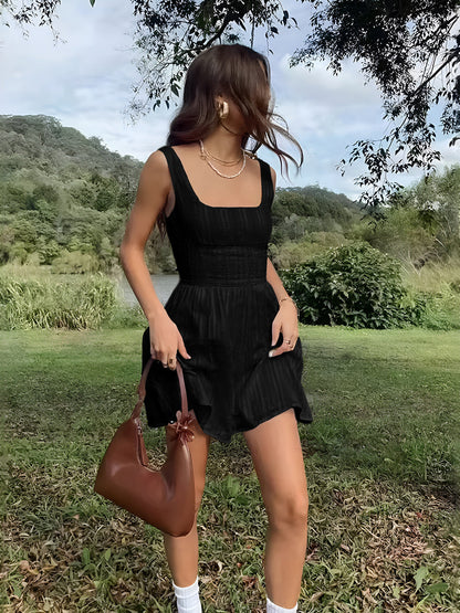Mira Cotton Blend Square Neck Dress