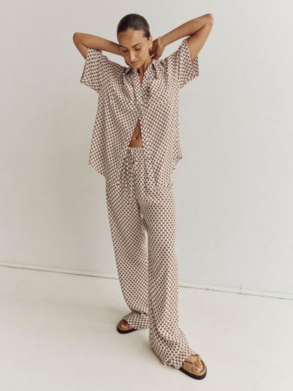 Lola Geometric Print Trouser Set