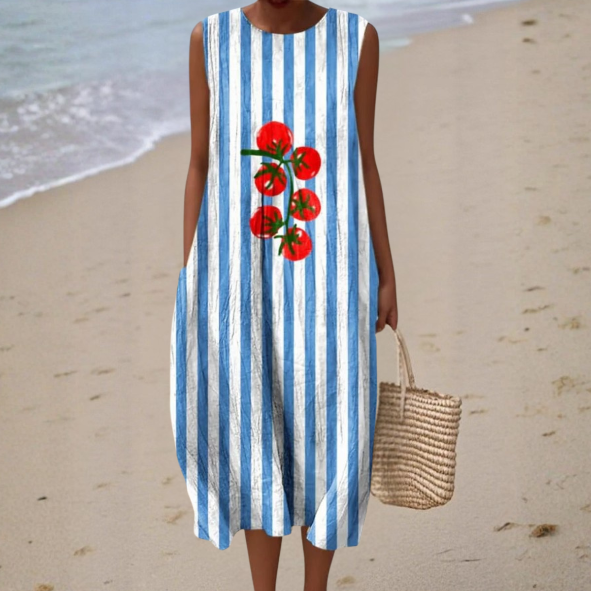 Alina™ | Sleeveless Striped Summer Dress